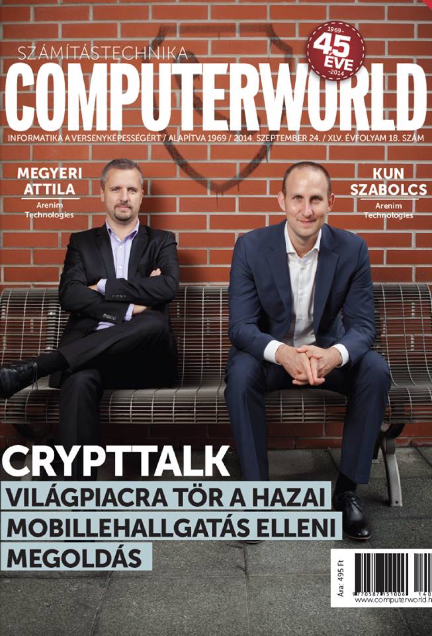 Attila Megyeri and Szabolcs Kun on the cover of Computerworld magazine, September 2014