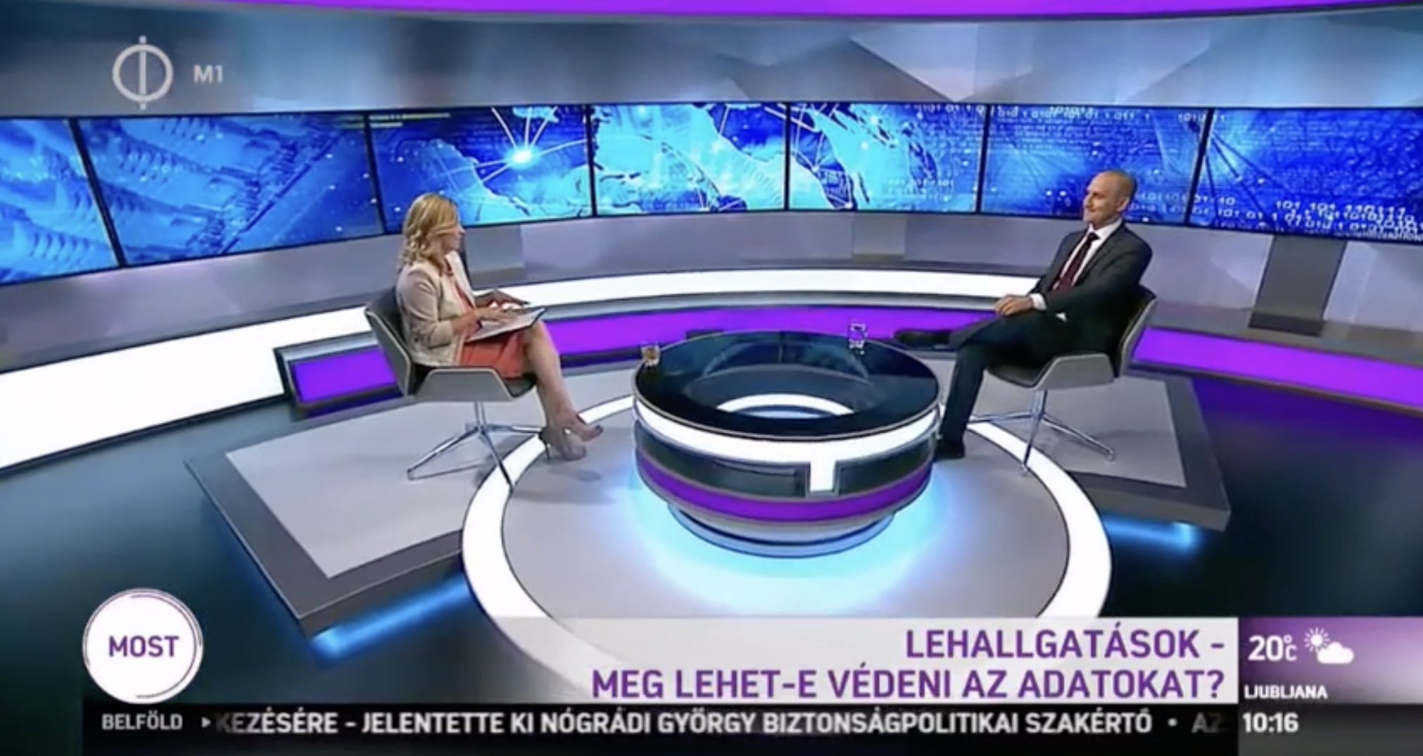 Sab Kun on M1 (Hungarian National TV1) discussing wiretapping scandals and how their award winning solution CryptTalk can eliminate eavesdropping (Jul 16, 2015).