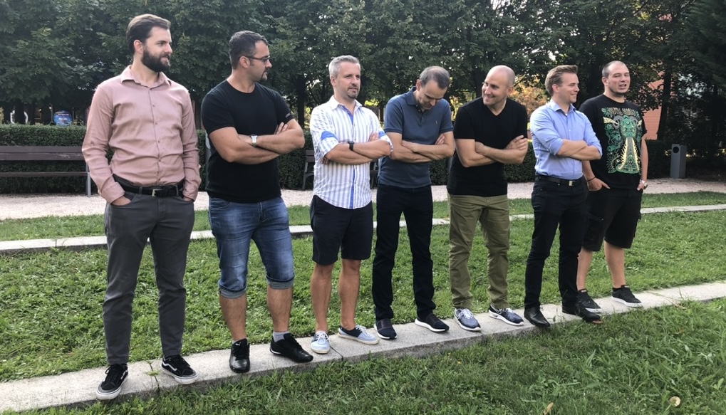 Arenim management team photo at Infopark, Budapest