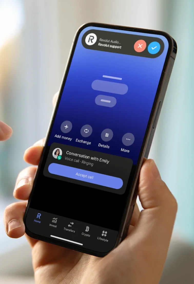 Secure in-app calling reference visual