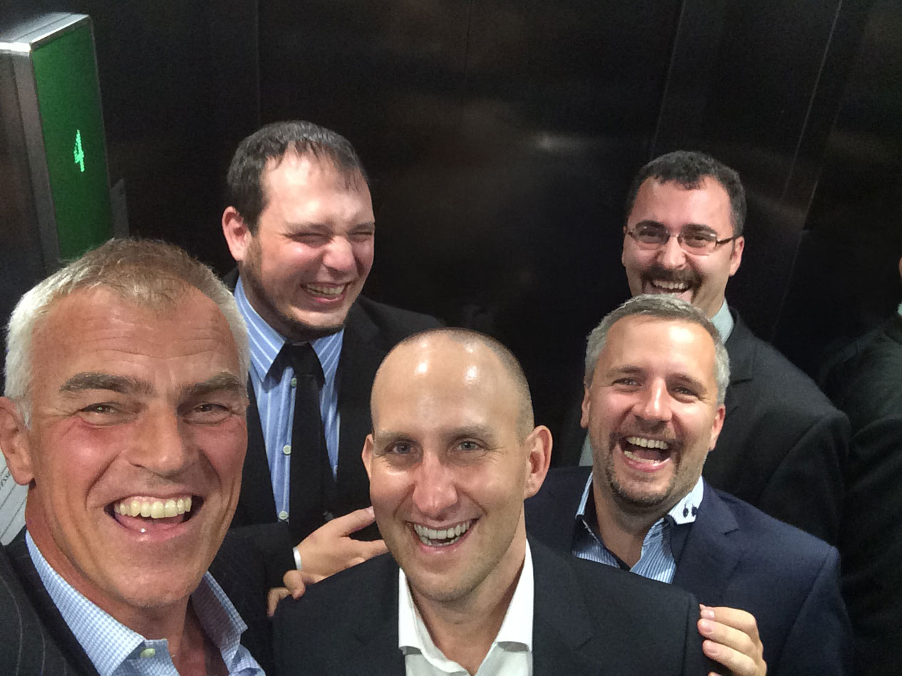 The Arenim team in an elevator at the ITBN conference
